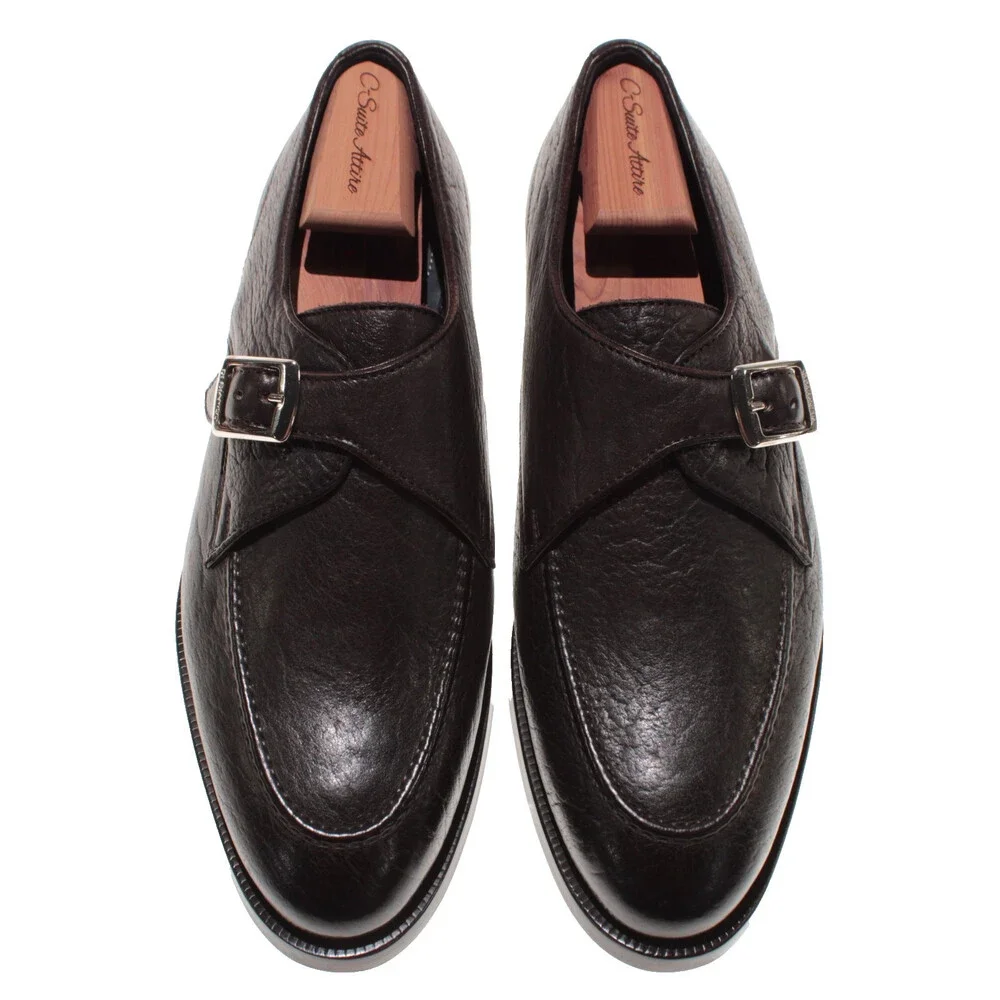 Di Bianco NWB Single Monk Strap Dress Shoes Size 40 (US 7) in Brown Leather